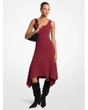 MICHAEL Michael Kors Mk Stretch Knit Sleeveless Handkerchief Dress - Red