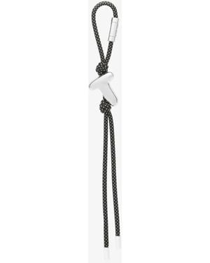 MICHAEL Michael Kors Mk Initial-Tone And Speckled Cord Bag Charm - White