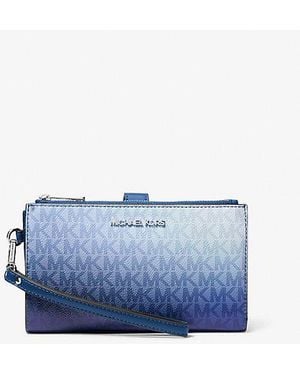 Michael Kors Jet Set Large Ombré Signature Logo Wristlet - Blue
