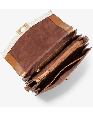 Michael Kors Borsa messenger Hendrix media con logo - Marrone