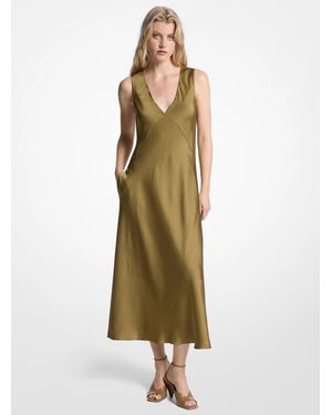MICHAEL Michael Kors Mk Satin Midi Dress - Green