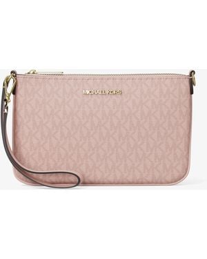 Michael Kors Jet Set Small Signature Logo Convertible Wristlet - Pink