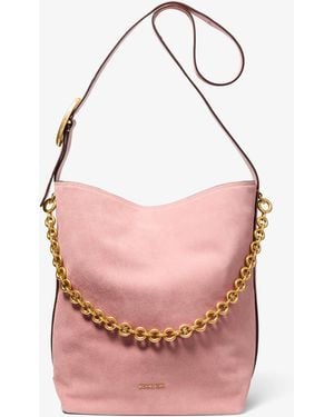 Michael Kors Mk Nolita Large Suede Bucket Tote Bag - Pink