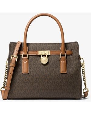 MICHAEL Michael Kors Mk Hamilton Moderne Small Signature Logo Crossbody Bag - Brown