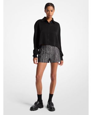 MICHAEL Michael Kors Mkpantalones Cortos De Muaré Metalizado - Negro