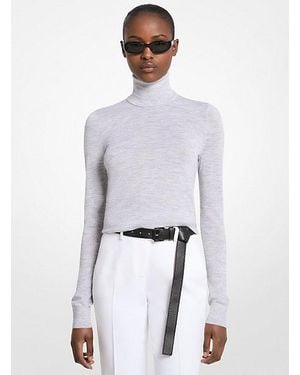Michael Kors Marisa Wool Turtleneck Sweater - White