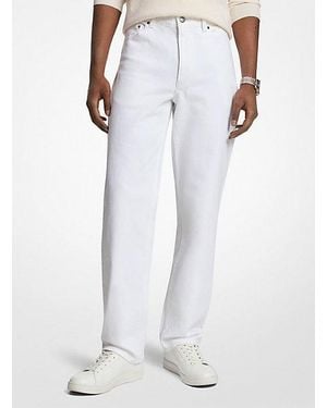 Michael Kors Finn Straight-Leg Stretch Denim Jeans - White