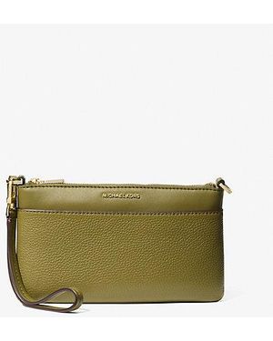 Michael Kors Jet Set Medium Pebbled Leather Wristlet - Green