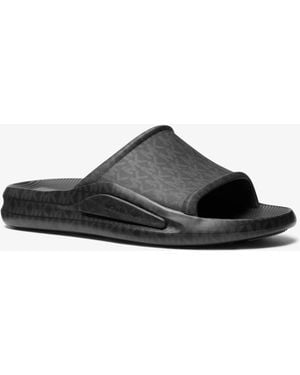 Michael Kors Mk Griffin Signature Logo Slide Sandal - Black