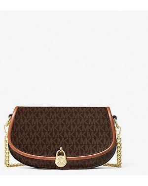 Michael Kors Mila Small Signature Logo Crossbody Bag - Brown
