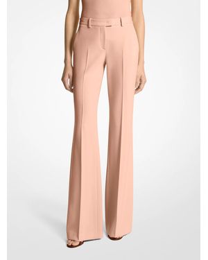 Michael Kors Mk Haylee Stretch Pebble Crepe Flared Trousers - Pink