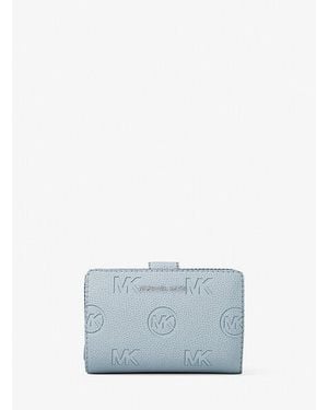 Michael Kors Jet Set Travel Medium Logo Debossed Billfold Wallet - Blue