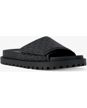 Michael Kors Luka Signature Logo Slide Sandal - Black
