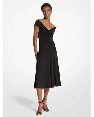 Michael Kors Matte Jersey Midi Dance Dress - Black
