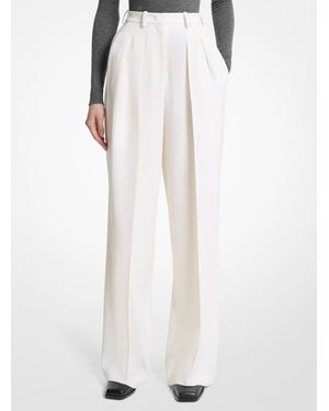 Michael Kors Michael Kors Wool Gabardine Pleated Slouch Pants - White