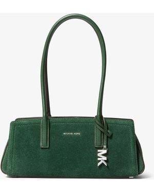 Michael Kors Laila Small Suede Shoulder Bag - Green