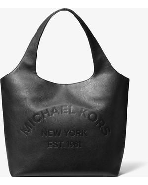 Michael Kors Cooper Small Logo Embossed Tote Bag - Black