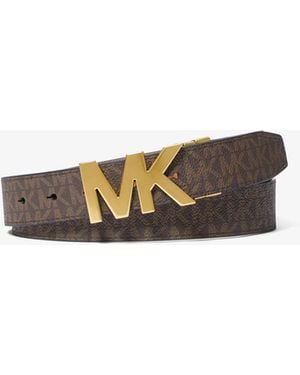 Michael Kors Reversible Signature Logo Buckle Belt - White
