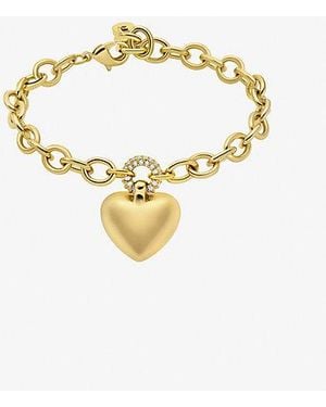 Michael Kors Pavé Puffy Heart Pendant Bracelet - White