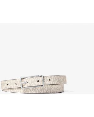 MICHAEL Michael Kors Mkcinturón Reversible De Piel Y Lona Con Estampado De Logotipos - Blanco