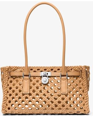 MICHAEL Michael Kors Mk Hamilton Moderne Small Hand-Woven Satchel - Natural