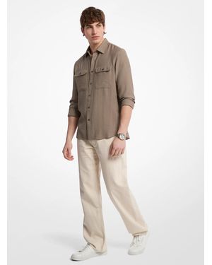 Michael Kors Classic Fit Woven Shirt - Natural