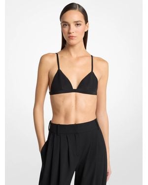 Michael Kors Michael Kors Silk Crepe De Chine Bra Top - Black