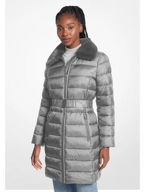MICHAEL Michael Kors Mk Packable Quilted Nylon Puffer Coat - Grey