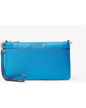 MICHAEL Michael Kors Mk Jet Set Medium Pebbled Leather Convertible Wristlet - Blue