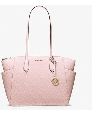 Michael Kors Marilyn Medium Signature Logo Tote Bag - Pink