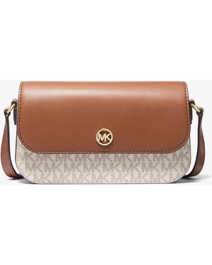 Michael Kors Outlet Mk Jet Set Travel Small Logo Crossbody Bag - Brown
