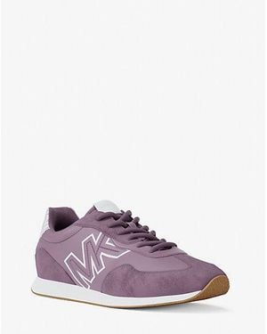 Michael Kors Essex Mixed-Media Sneaker - Purple