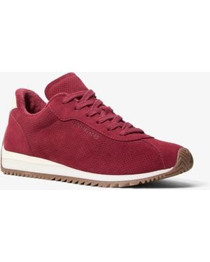 MICHAEL Michael Kors Michael Kors Rhodes Suede And Leather Sneaker - Red