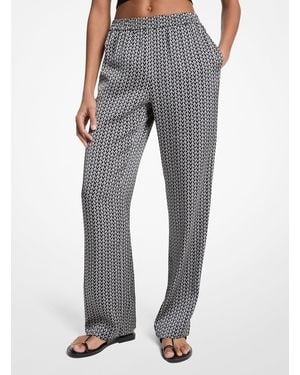 MICHAEL Michael Kors Mk2000 Logo Satin Trousers - Grey