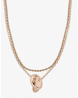 Michael Kors Double Layered Intertwined Necklace - Metallic