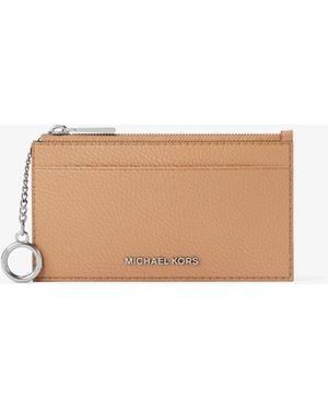MICHAEL Michael Kors Mk Jet Set Small Pebbled Leather Card Case - White