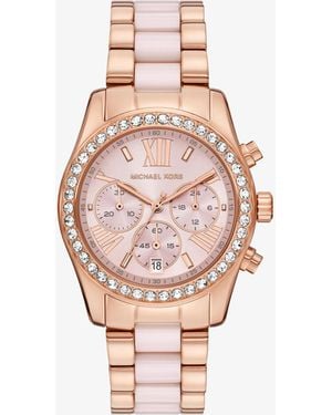 Michael Kors Mk Lexington Pavé-Tone And Ceramic Watch - Pink