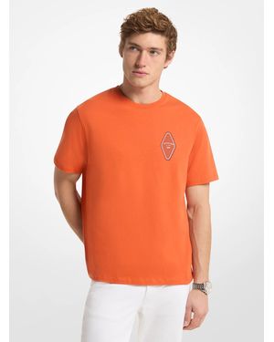 Michael Kors Mk Graphic Logo Cotton T-Shirt - Orange