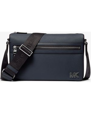 Michael Kors Mk Edison Medium Saffiano Leather Messenger Bag - Black