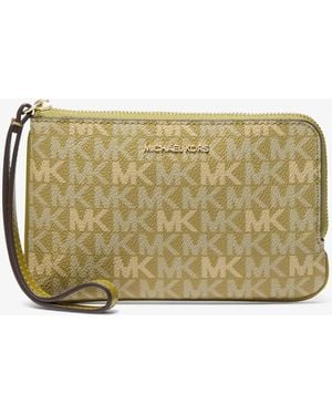 Michael Kors Jet Set Travel Small Signature Logo Wristlet - Green