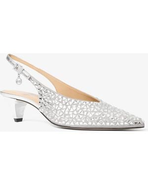 MICHAEL Michael Kors Mk Tonya Embellished Kitten Pump - White