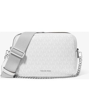 MICHAEL Michael Kors Bryant Medium Signature Logo Camera Crossbody Bag - White