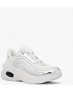 Michael Kors Toni Mixed-Media Sneaker - White