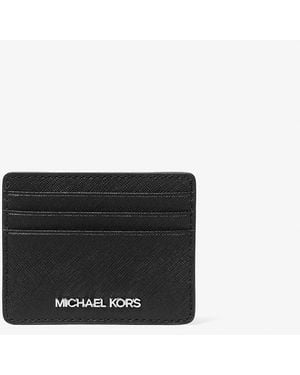 Michael Kors Outlet Mktarjetero Jet Set Grande De Piel Saffiano - Blanco