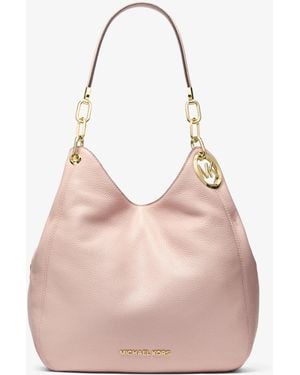 MICHAEL Michael Kors Lillie Large Pebbled Leather Shoulder Bag - Pink