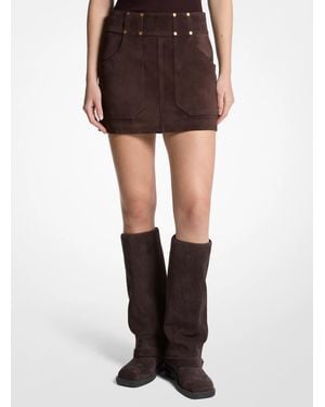 MICHAEL Michael Kors Suede Micro Mini Skirt - Black