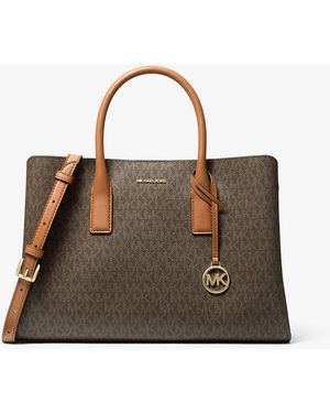MICHAEL Michael Kors Mk Borsa A Mano Ruthie Grande Con Logo - Marrone