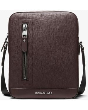 Michael Kors Hudson Pebbled Leather Flight Bag - Brown