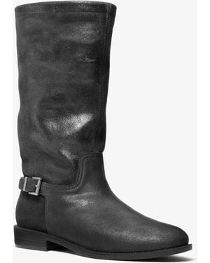 MICHAEL Michael Kors Michael Kors Harleigh Distressed Leather Boot - Black