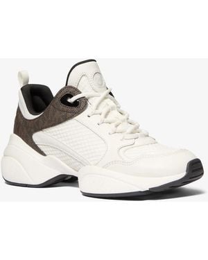 MICHAEL Michael Kors Mk Bowie Mesh And Signature Logo Trainer - White
